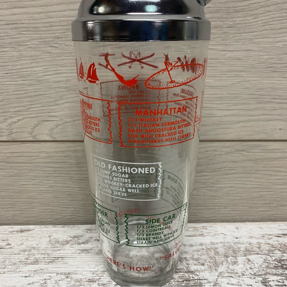Vintage MCM Sports Theme Cocktail Shaker